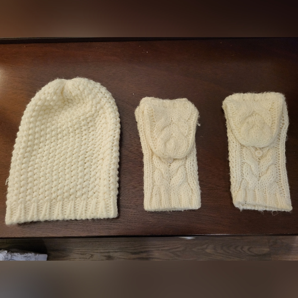 Matching beanie with mittens